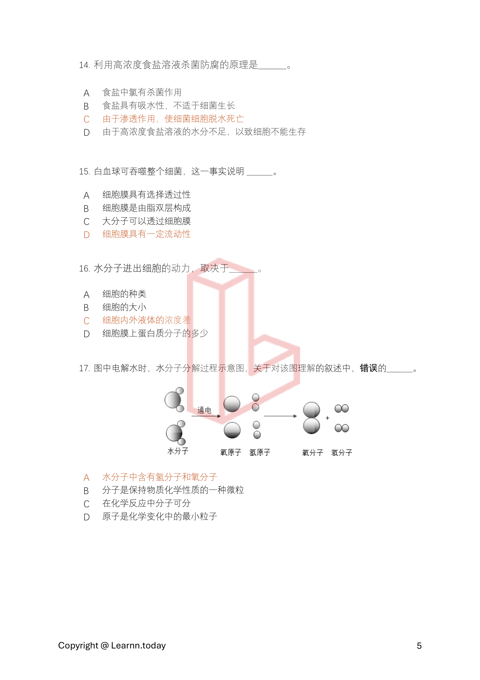 第⼀学期期中考模拟试卷 3 + 答案